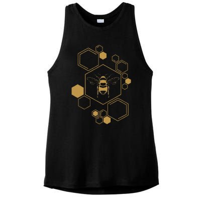 Bee Beekeeping Honeycomb Honey Beekeeper Bee Ladies PosiCharge Tri-Blend Wicking Tank