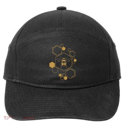 Bee Beekeeping Honeycomb Honey Beekeeper Bee 7-Panel Snapback Hat