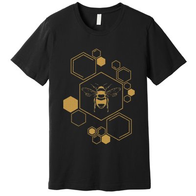 Bee Beekeeping Honeycomb Honey Beekeeper Bee Premium T-Shirt
