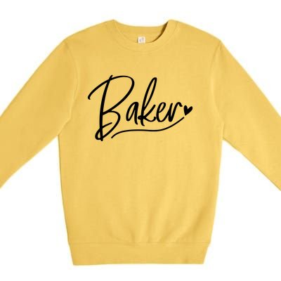 Baker Baking Heart Gift Premium Crewneck Sweatshirt