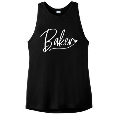 Baker Baking Heart Gift Ladies PosiCharge Tri-Blend Wicking Tank