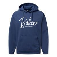 Baker Baking Heart Gift Performance Fleece Hoodie