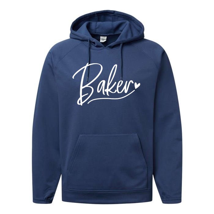 Baker Baking Heart Gift Performance Fleece Hoodie