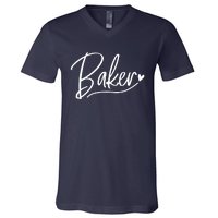 Baker Baking Heart Gift V-Neck T-Shirt