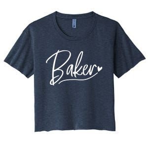 Baker Baking Heart Gift Women's Crop Top Tee