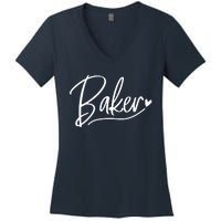 Baker Baking Heart Gift Women's V-Neck T-Shirt