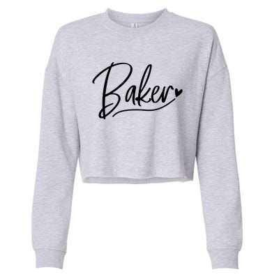 Baker Baking Heart Gift Cropped Pullover Crew