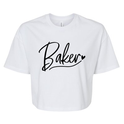 Baker Baking Heart Gift Bella+Canvas Jersey Crop Tee