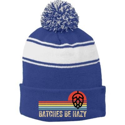 Batches Be Hazy Ipa Craft Beer For Wo Vintage Stripe Pom Pom Beanie