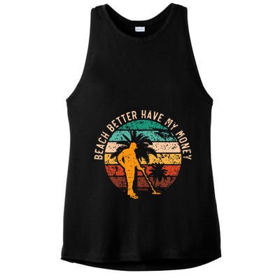 Beach Better Have My Money Beachcombing Beachcomber Ladies PosiCharge Tri-Blend Wicking Tank