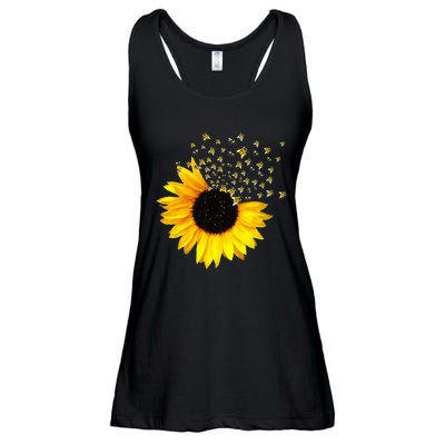 Bumble Bee. Honey Bees. Bee Lover. Sunflower. Yellow Flowers Ladies Essential Flowy Tank