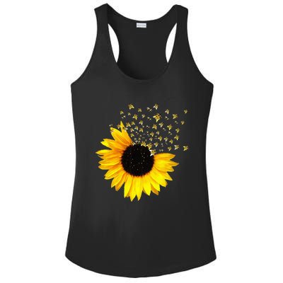 Bumble Bee. Honey Bees. Bee Lover. Sunflower. Yellow Flowers Ladies PosiCharge Competitor Racerback Tank