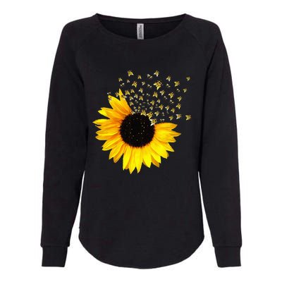 Bumble Bee. Honey Bees. Bee Lover. Sunflower. Yellow Flowers Womens California Wash Sweatshirt