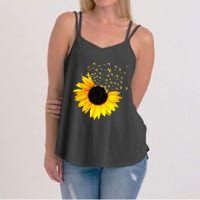 Bumble Bee. Honey Bees. Bee Lover. Sunflower. Yellow Flowers Women's Strappy Tank