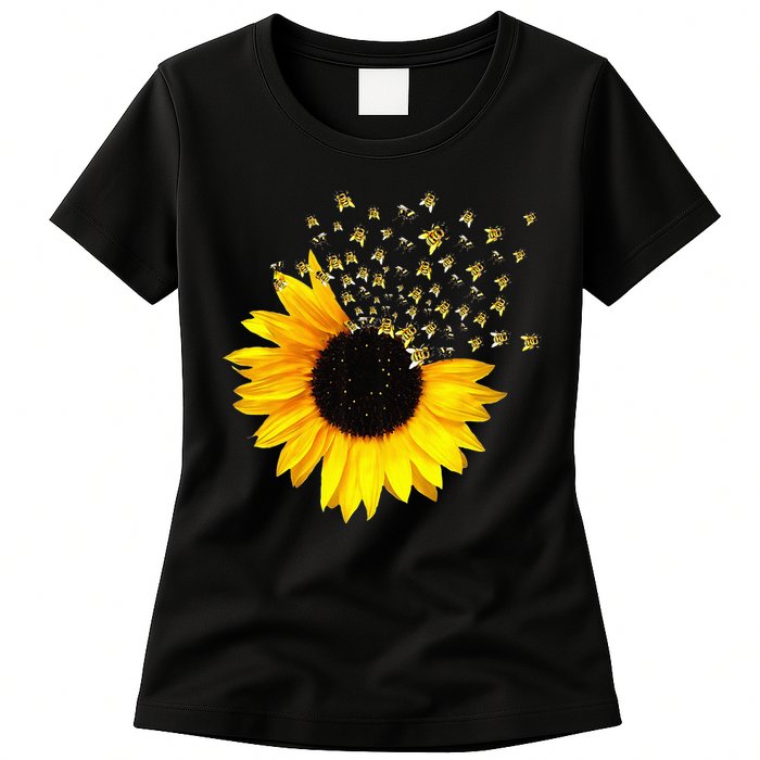 Bumble Bee. Honey Bees. Bee Lover. Sunflower. Yellow Flowers Women's T-Shirt