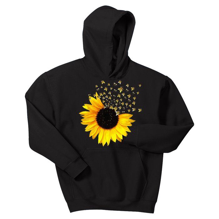 Bumble Bee. Honey Bees. Bee Lover. Sunflower. Yellow Flowers Kids Hoodie