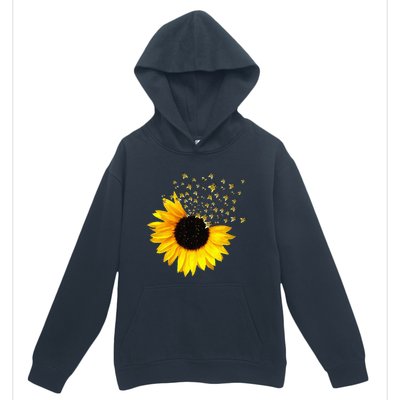 Bumble Bee. Honey Bees. Bee Lover. Sunflower. Yellow Flowers Urban Pullover Hoodie