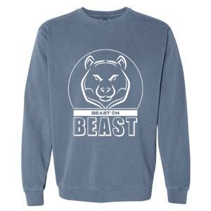 Beast Bear Head Gym Fitness Training Workout Bodybuilding Funny Gift Garment-Dyed Sweatshirt