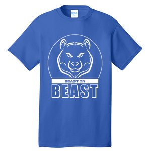 Beast Bear Head Gym Fitness Training Workout Bodybuilding Funny Gift Tall T-Shirt