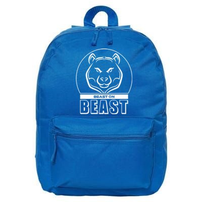 Beast Bear Head Gym Fitness Training Workout Bodybuilding Funny Gift 16 in Basic Backpack