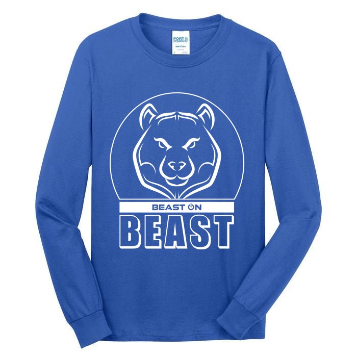 Beast Bear Head Gym Fitness Training Workout Bodybuilding Funny Gift Tall Long Sleeve T-Shirt