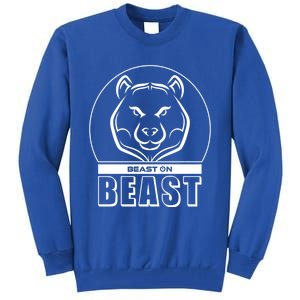 Beast Bear Head Gym Fitness Training Workout Bodybuilding Funny Gift Tall Sweatshirt