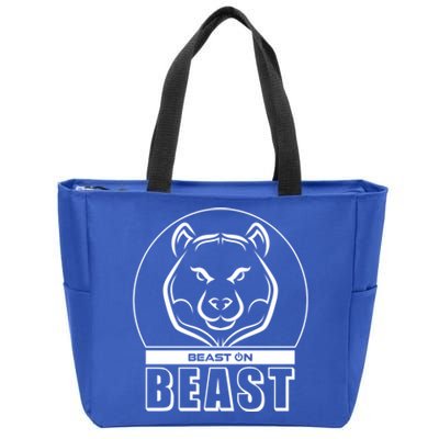 Beast Bear Head Gym Fitness Training Workout Bodybuilding Funny Gift Zip Tote Bag