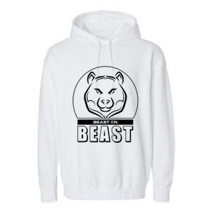 Beast Bear Head Gym Fitness Training Workout Bodybuilding Funny Gift Garment-Dyed Fleece Hoodie