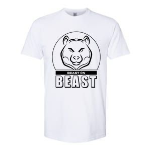 Beast Bear Head Gym Fitness Training Workout Bodybuilding Funny Gift Softstyle CVC T-Shirt