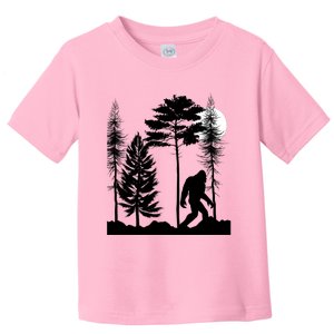 Bigfoot Bigfoot Hiding in Forest At Night Sasquatch  Toddler T-Shirt