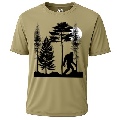 Bigfoot Bigfoot Hiding in Forest At Night Sasquatch  Performance Shirt