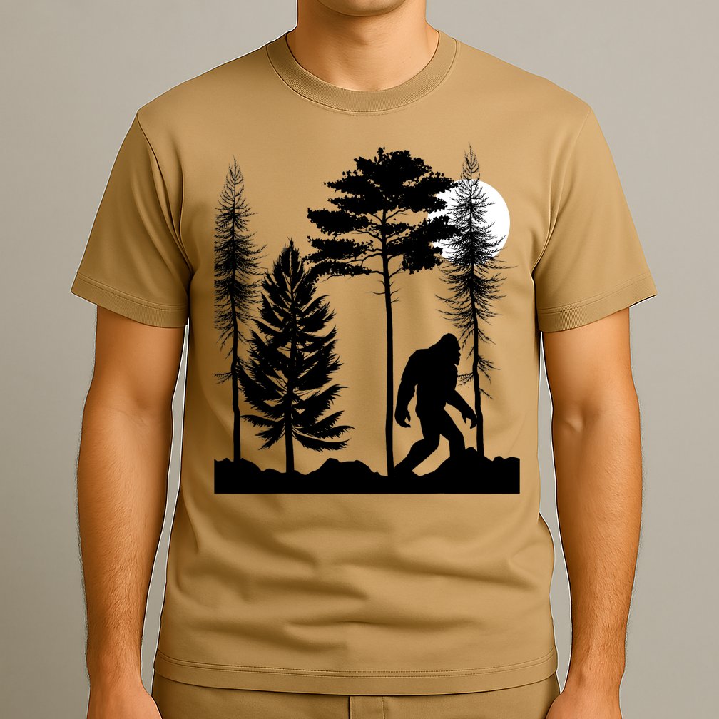 Bigfoot Bigfoot Hiding in Forest At Night Sasquatch  T-Shirt