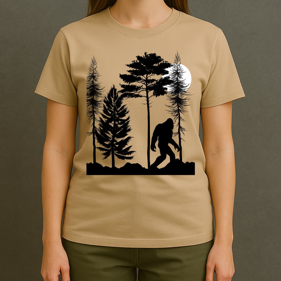 Bigfoot Bigfoot Hiding in Forest At Night Sasquatch  T-Shirt
