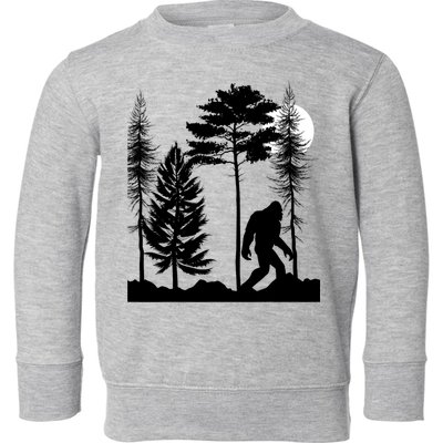 Bigfoot Bigfoot Hiding in Forest At Night Sasquatch  Toddler Sweatshirt