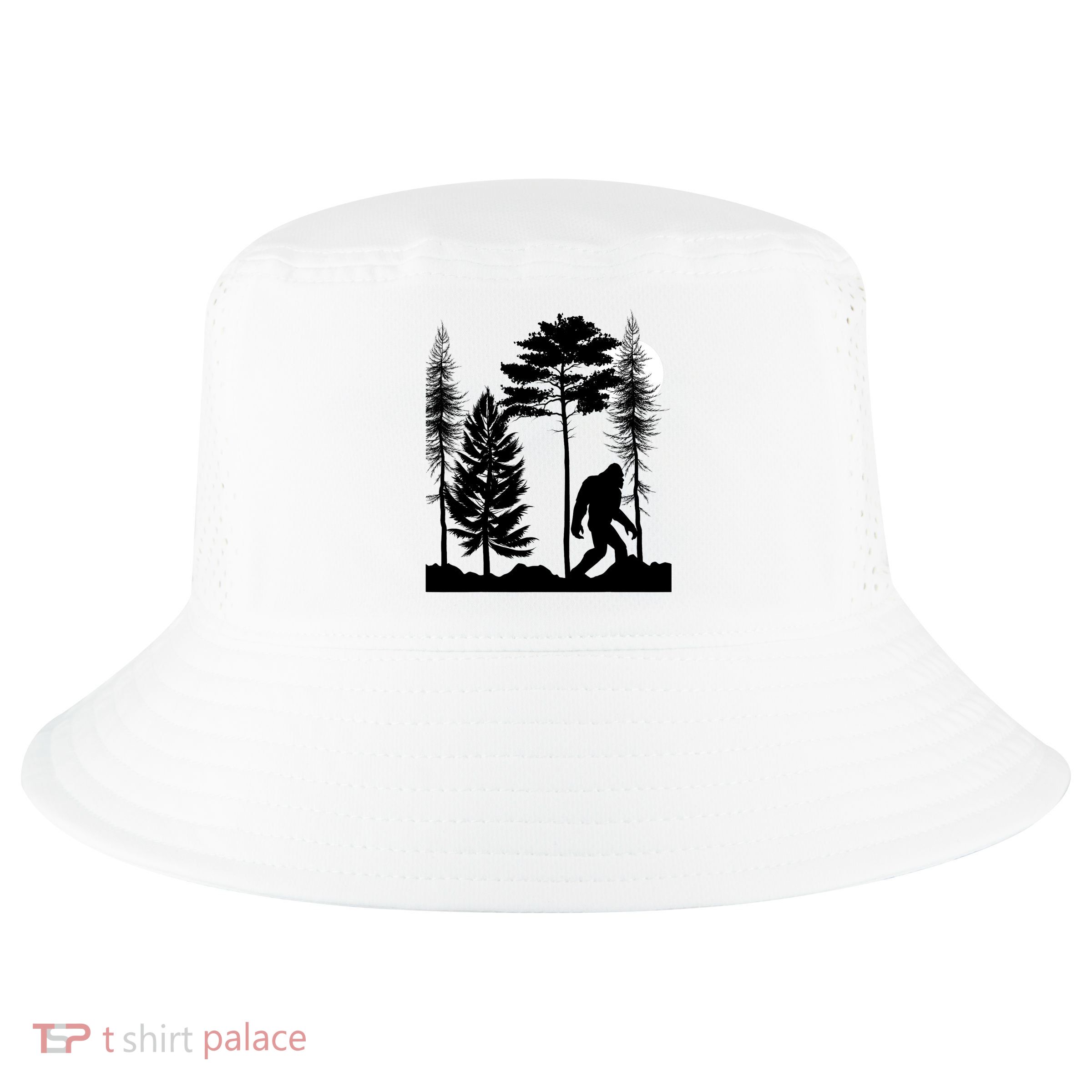 Bigfoot Bigfoot Hiding in Forest At Night Sasquatch  Cool Comfort Performance Bucket Hat