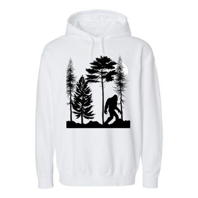 Bigfoot Bigfoot Hiding in Forest At Night Sasquatch  Garment-Dyed Fleece Hoodie