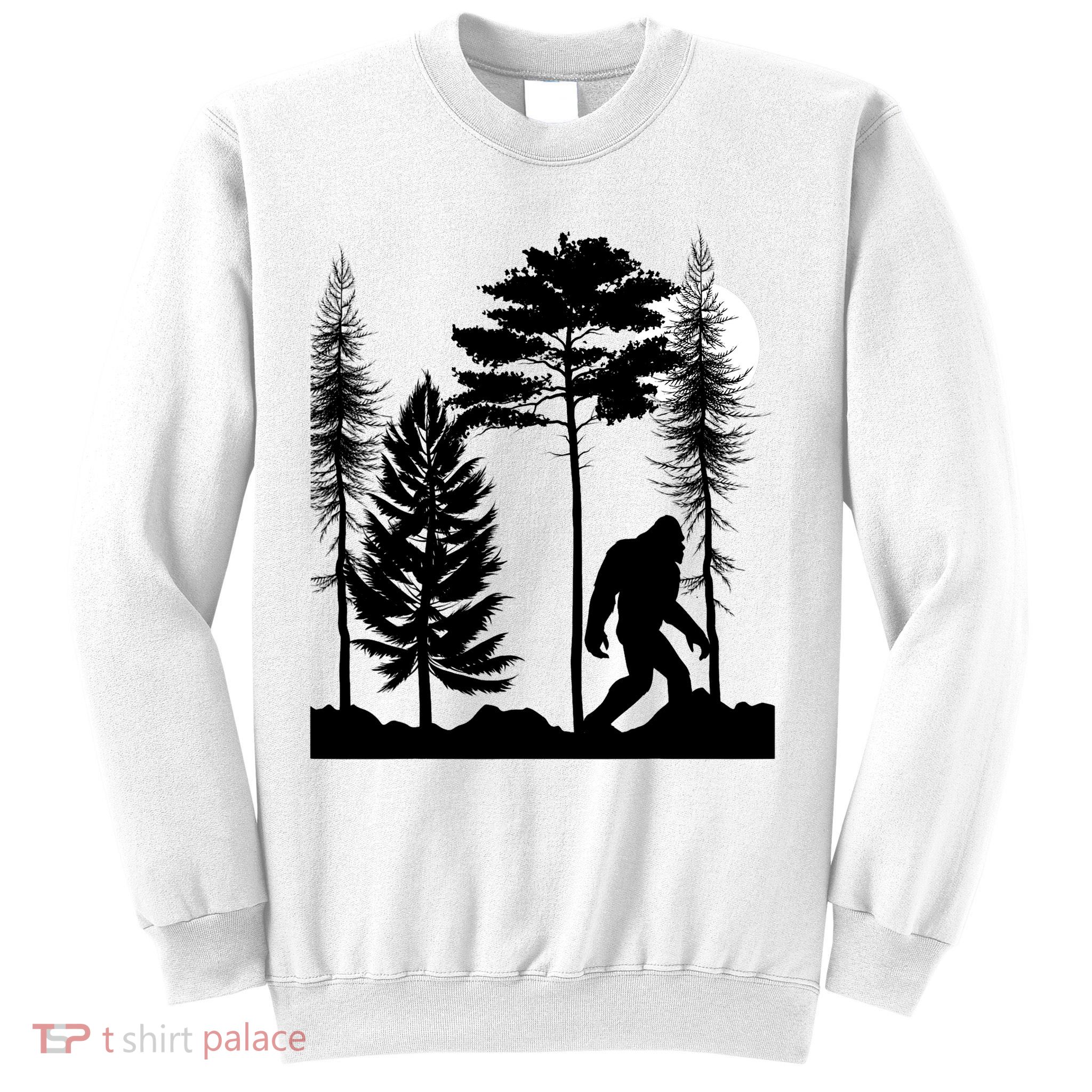 Bigfoot Bigfoot Hiding in Forest At Night Sasquatch  Sweatshirt