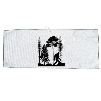 Bigfoot Bigfoot Hiding in Forest At Night Sasquatch  Large Microfiber Waffle Golf Towel