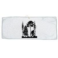 Bigfoot Bigfoot Hiding in Forest At Night Sasquatch  Large Microfiber Waffle Golf Towel
