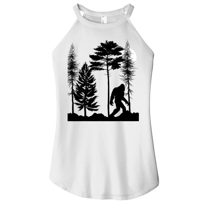 Bigfoot Bigfoot Hiding in Forest At Night Sasquatch  Women's Perfect Tri Rocker Tank