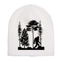 Bigfoot Bigfoot Hiding in Forest At Night Sasquatch  Short Acrylic Beanie