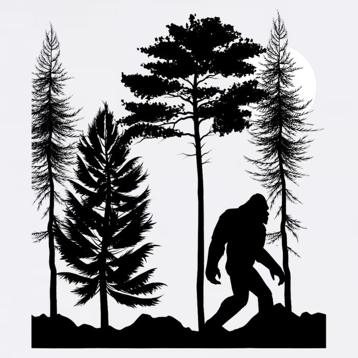 Bigfoot Bigfoot Hiding in Forest At Night Sasquatch  Short Acrylic Beanie