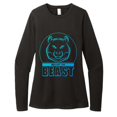 Beast Bear Head Gym Fitness Training Workout Bodybuilding Funny Gift Womens CVC Long Sleeve Shirt