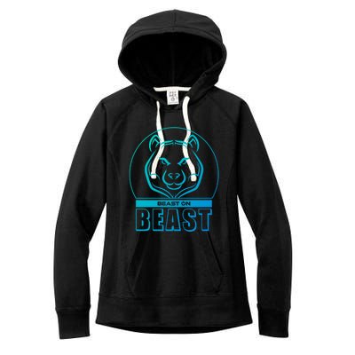 Beast Bear Head Gym Fitness Training Workout Bodybuilding Funny Gift Women's Fleece Hoodie