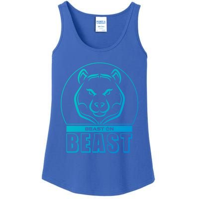 Beast Bear Head Gym Fitness Training Workout Bodybuilding Funny Gift Ladies Essential Tank