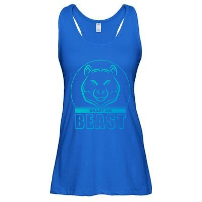 Beast Bear Head Gym Fitness Training Workout Bodybuilding Funny Gift Ladies Essential Flowy Tank