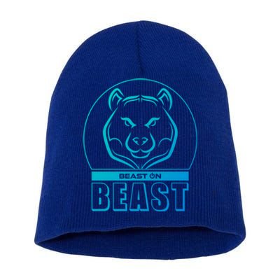 Beast Bear Head Gym Fitness Training Workout Bodybuilding Funny Gift Short Acrylic Beanie