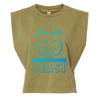 Beast Bear Head Gym Fitness Training Workout Bodybuilding Funny Gift Garment-Dyed Women's Muscle Tee