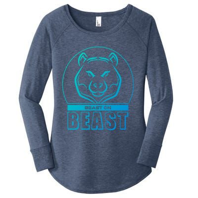 Beast Bear Head Gym Fitness Training Workout Bodybuilding Funny Gift Women's Perfect Tri Tunic Long Sleeve Shirt