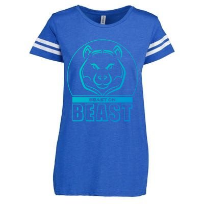 Beast Bear Head Gym Fitness Training Workout Bodybuilding Funny Gift Enza Ladies Jersey Football T-Shirt